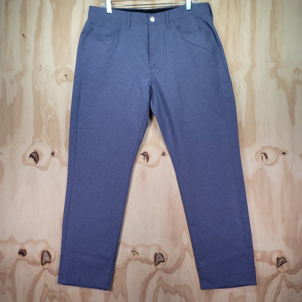 Bonobos Mens Blue Heathered Performance Tech Chinos Five Pocket Golf Pants 35